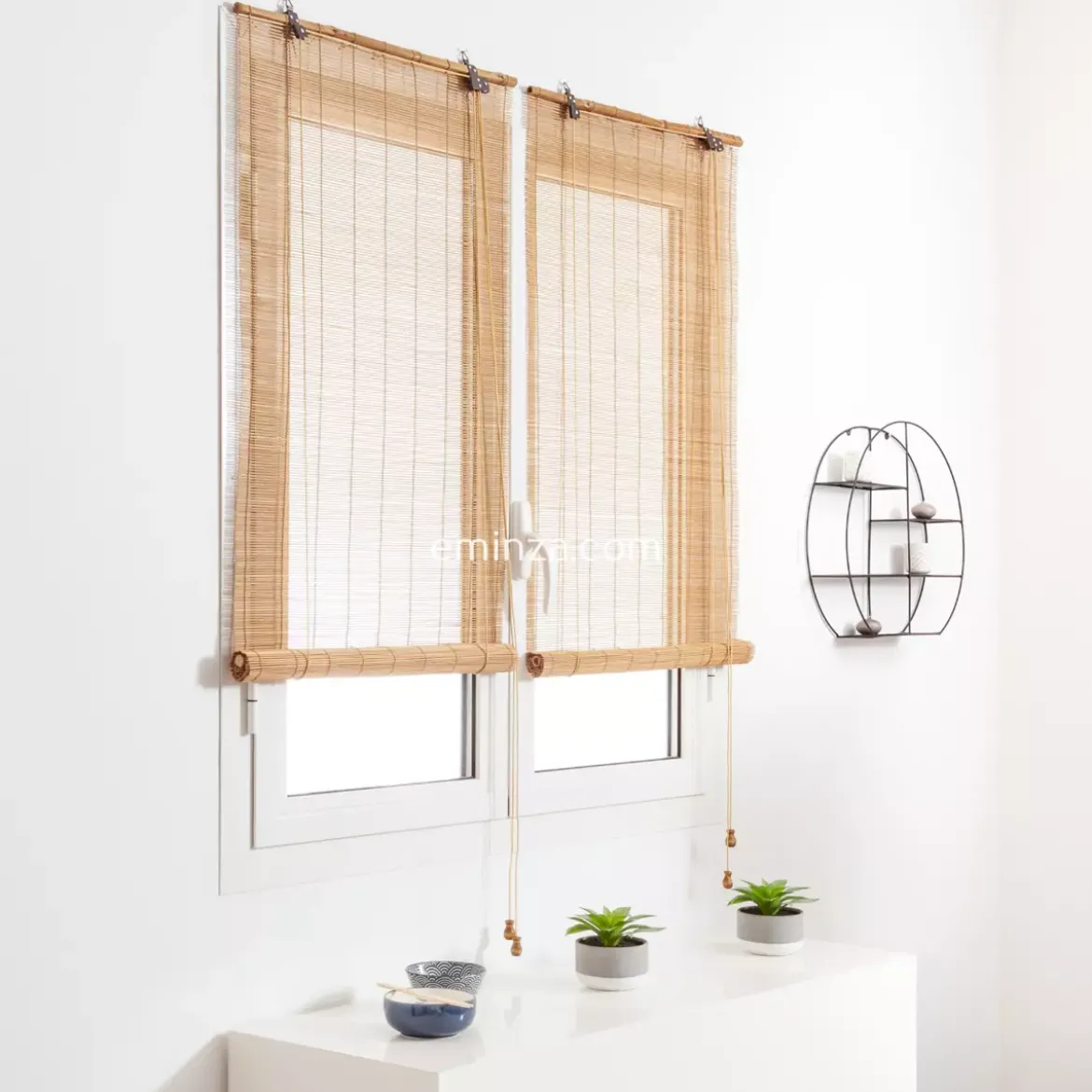 Tenda a rullo in legno (90 x H180 cm) Bambù Beige