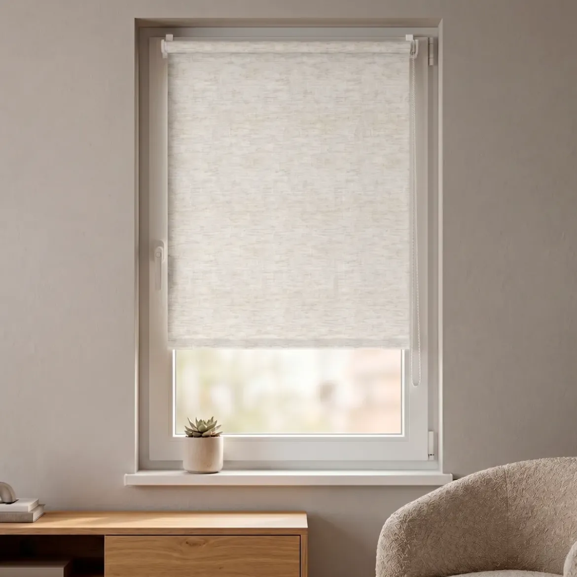 Tenda a rullo oscurante (45 x 150 cm) Elio Beige mélange