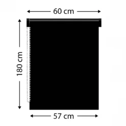 Tenda a rullo oscurante (60 x H180 cm) Tinta unita Grigio