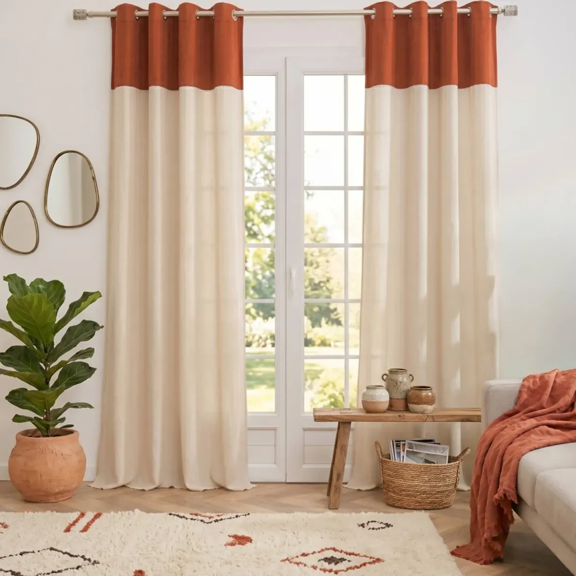 Tenda bouclé (140 x 240 cm) Ava Terracotta