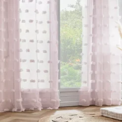 Tenda con occhielli con pon pon (140 x 240 cm) Suzie Rose