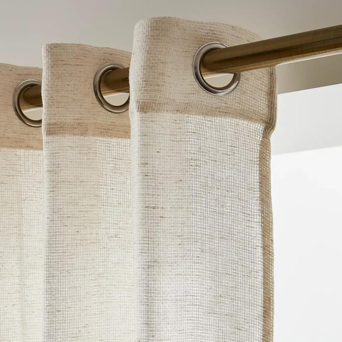 Tenda con occhielli effetto lino (140 x 280 cm) Luca Beige