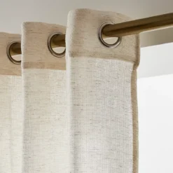 Tenda con occhielli effetto lino (280 x 240 cm) Luca Beige