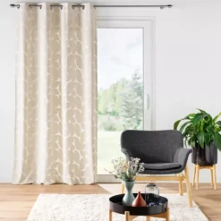 Tenda con occhielli velluto (135 x 260 cm) Geolia Beige