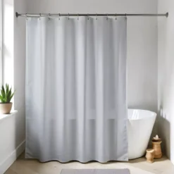 Tenda da doccia ad anelli (180 x 200 cm) Unita Grigio chiaro