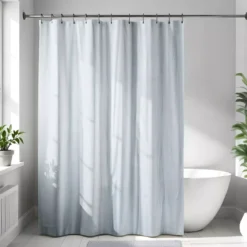 Tenda da doccia in microfibra (180 x 200 cm) Goffrato Grigio chiaro