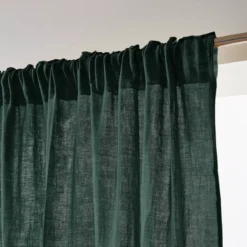 Tenda garza di cotone con passanti nascosti (180 x 240 cm) Gaïa Verde abete