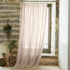 Tenda garza di cotone regolabile (140 x max 300 cm) Gaïa Beige pampa