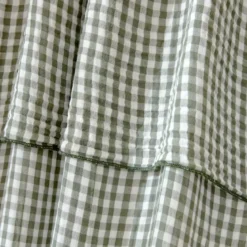 Tenda garza di cotone regolabile (140 x max 300 cm) Gaïa vichy Verde rosmarino