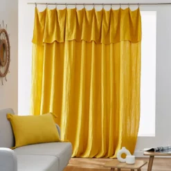 Tenda garza di cotone regolabile (280 x max 300 cm) Gaïa Giallo zafferano