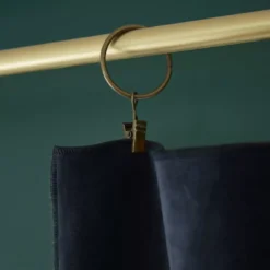 Tenda iin velluto di cotone regolabile (140 x max 270 cm) Victor Blu notte