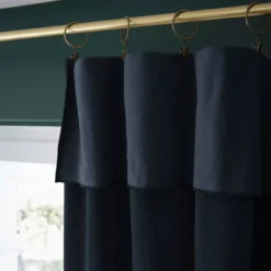 Tenda iin velluto di cotone regolabile (140 x max 270 cm) Victor Blu notte