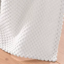 Tenda in flanella in rilievo (140 x 260 cm) Java Bianco