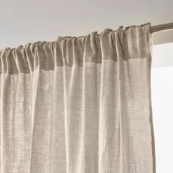 Tenda in garza di cotone a passanti nascosti (140 x 240 cm) Gaïa Beige pampa