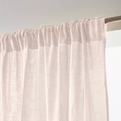 Tenda in garza di cotone a passanti nascosti (140 x 240 cm) Gaïa Rosa cipria