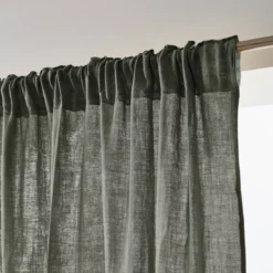 Tenda in garza di cotone a passanti nascosti (180 x 240 cm) Gaïa Verde rosmarino