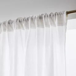 Tenda in garza di cotone a passanti nascosti (180 x 240 cm) Gaïa Bianco chantilly