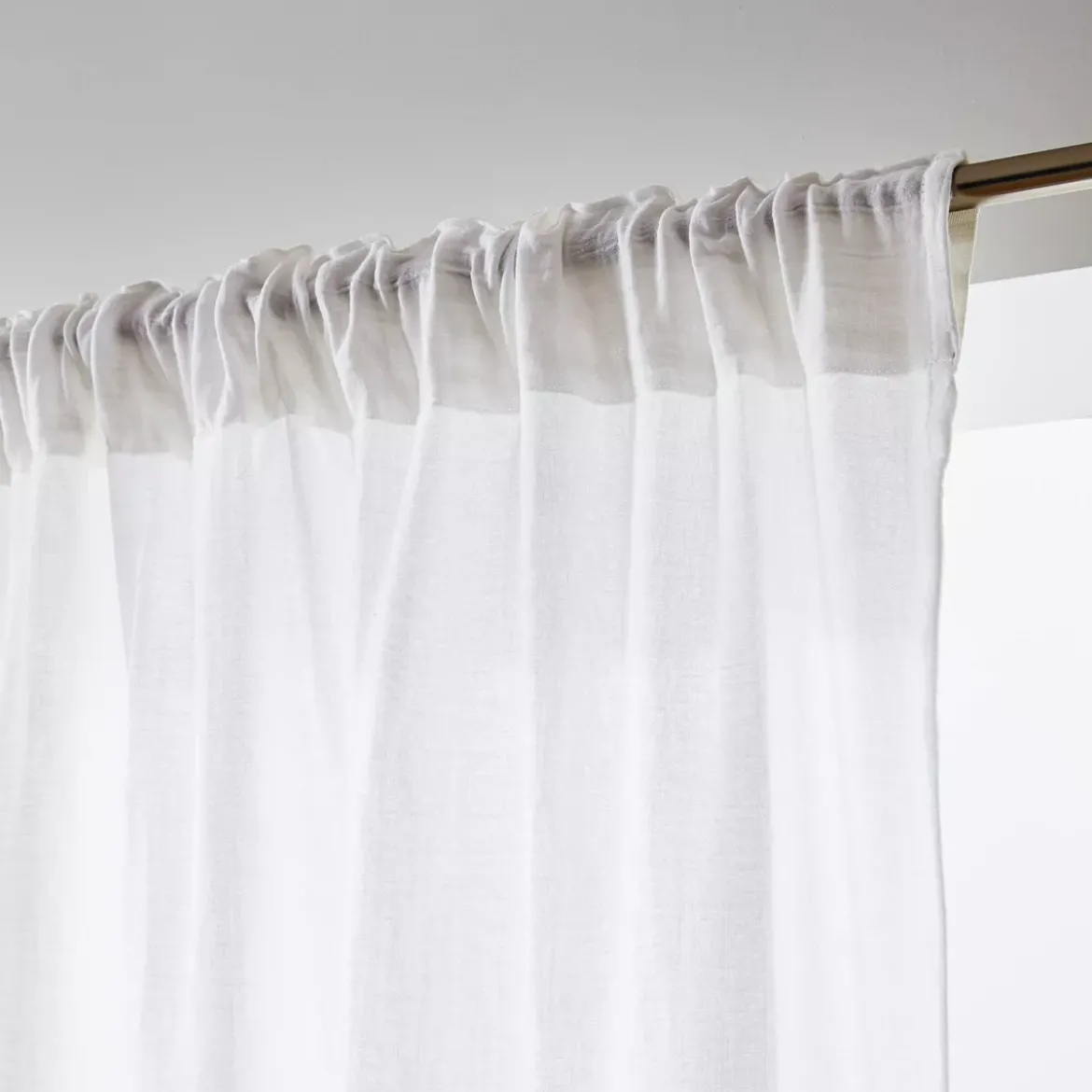 Tenda in garza di cotone a passanti nascosti (180 x 240 cm) Gaïa Bianco chantilly