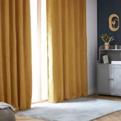 Tenda oscurante termica con passanti nascosti (140 x 240 cm) Alba Giallo senape