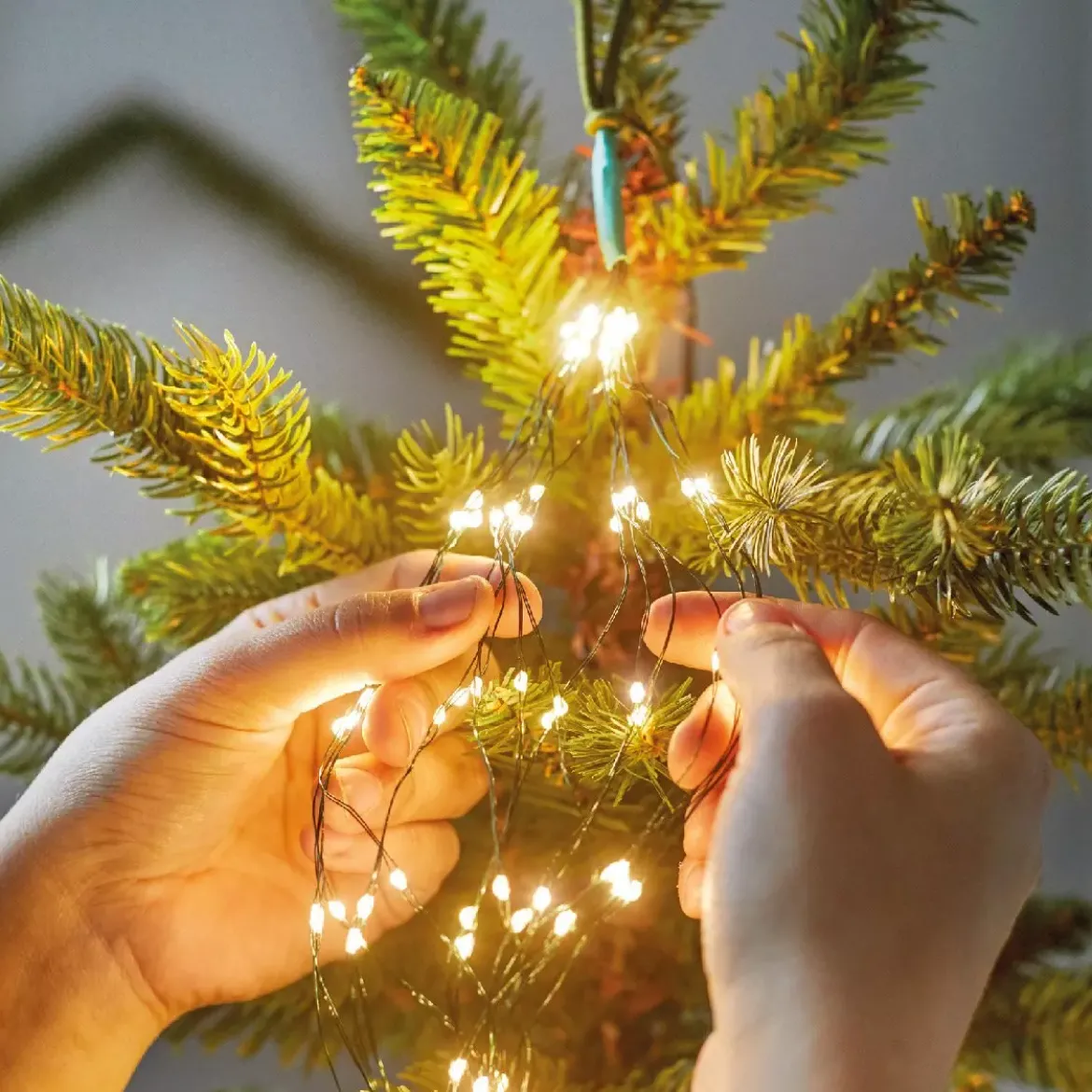 Tenda per albero Flashing light Alt. 2,10 m Bianco caldo 672 LED