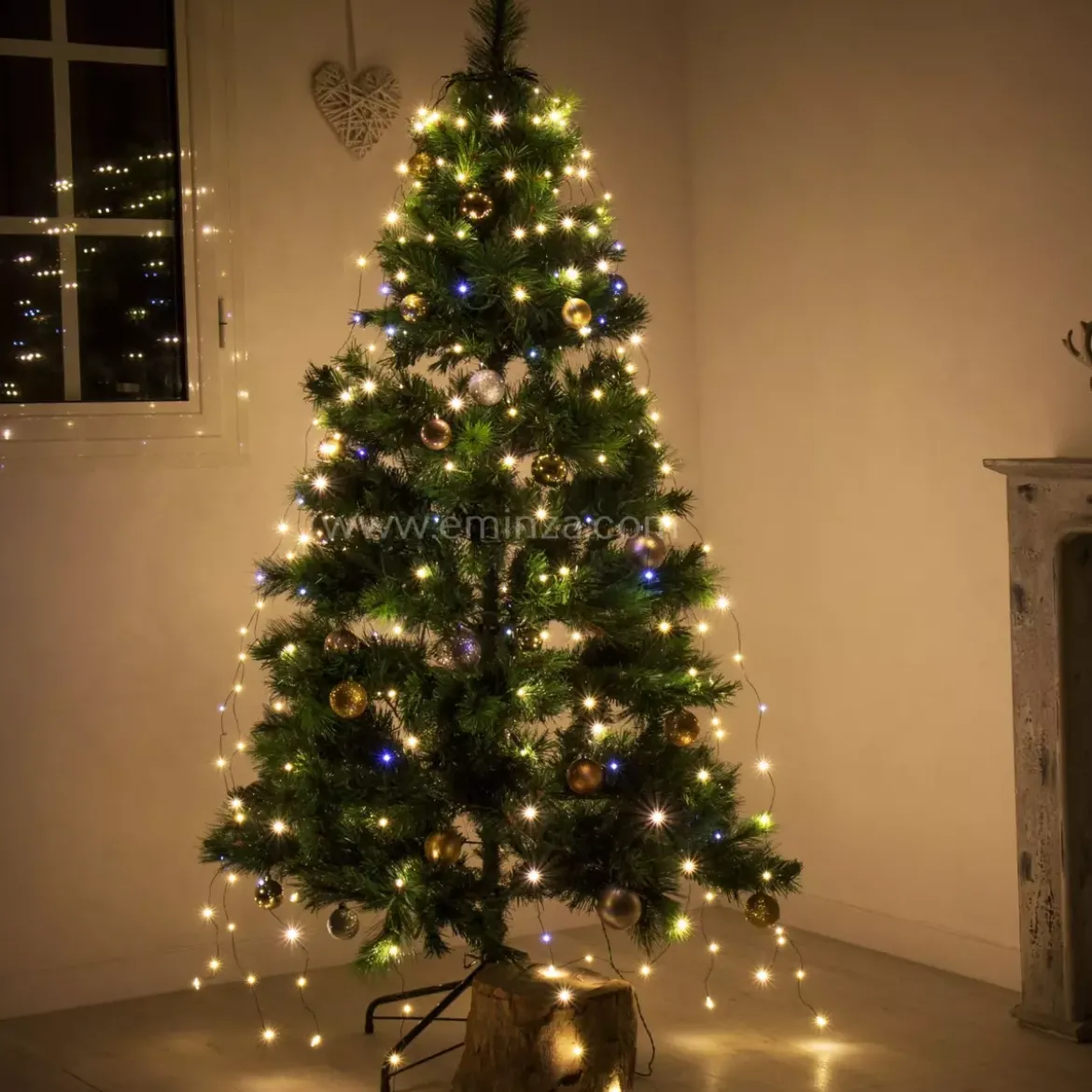 Tenda per albero Flashing light Alt. 2,10 m Bianco caldo 672 LED