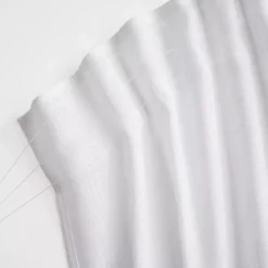 Tenda trasparente con effetto lino e nastro fronzuto (280 x 240 cm) Robin Bianco
