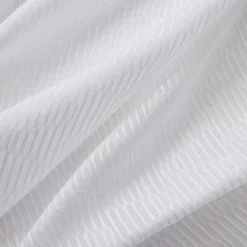 Tenda trasparente con nastri arricciati (140 x 240 cm) Maël Bianco