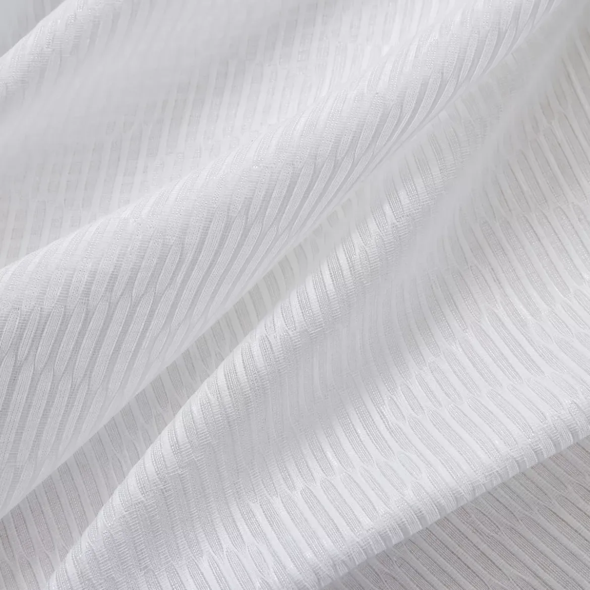 Tenda trasparente con nastri arricciati (140 x 240 cm) Maël Bianco