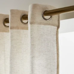 Tenda trasparente con occhielli effetto lino (180 x 240 cm) Luca Beige
