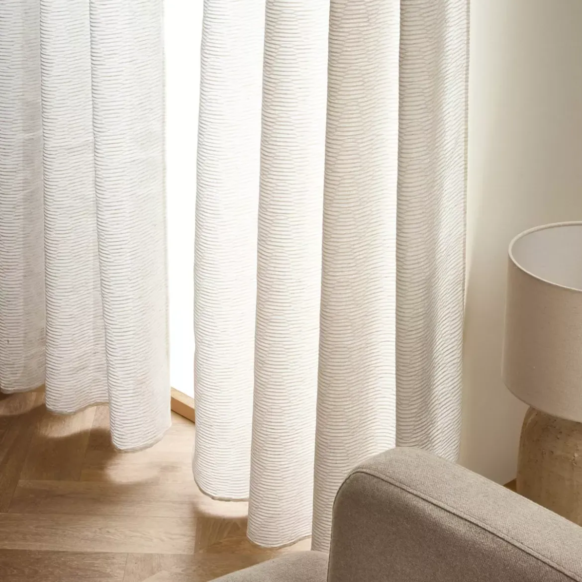 Tenda trasparente con occhielli (280 x 240 cm) Maël Beige