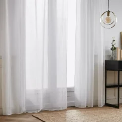 Tenda trasparente con occhielli (180 x 240 cm) Leontine Bianco