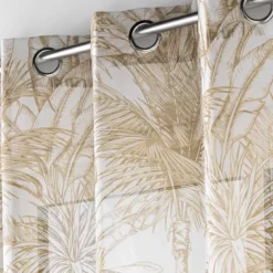 Tenda trasparente con occhielli (140 x 240 cm) Dune Beige