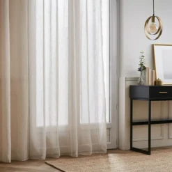 Tenda trasparente con occhielli (280 x 240 cm) Leontine Beige