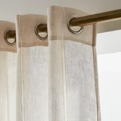 Tenda trasparente con occhielli (280 x 240 cm) Leontine Beige