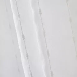 Tenda trasparente con occhielli e pon pon (140 x 240 cm) Axel Bianco