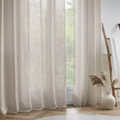Tenda trasparente con occhielli effetto lino (180 x 240 cm) Robin Beige