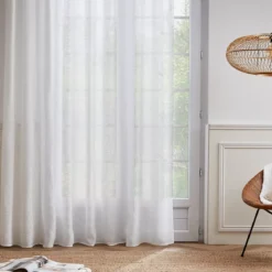 Tenda trasparente con passanti nascosti (280 x 240 cm) Maël Bianco