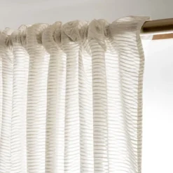 Tenda trasparente con passanti nascosti (280 x 240 cm) Maël Beige
