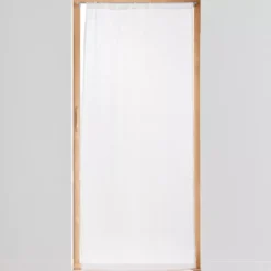 Tenda trasparente effetto lino tessuto passanti nascosti (90 x 200 cm) Haltona Bianco