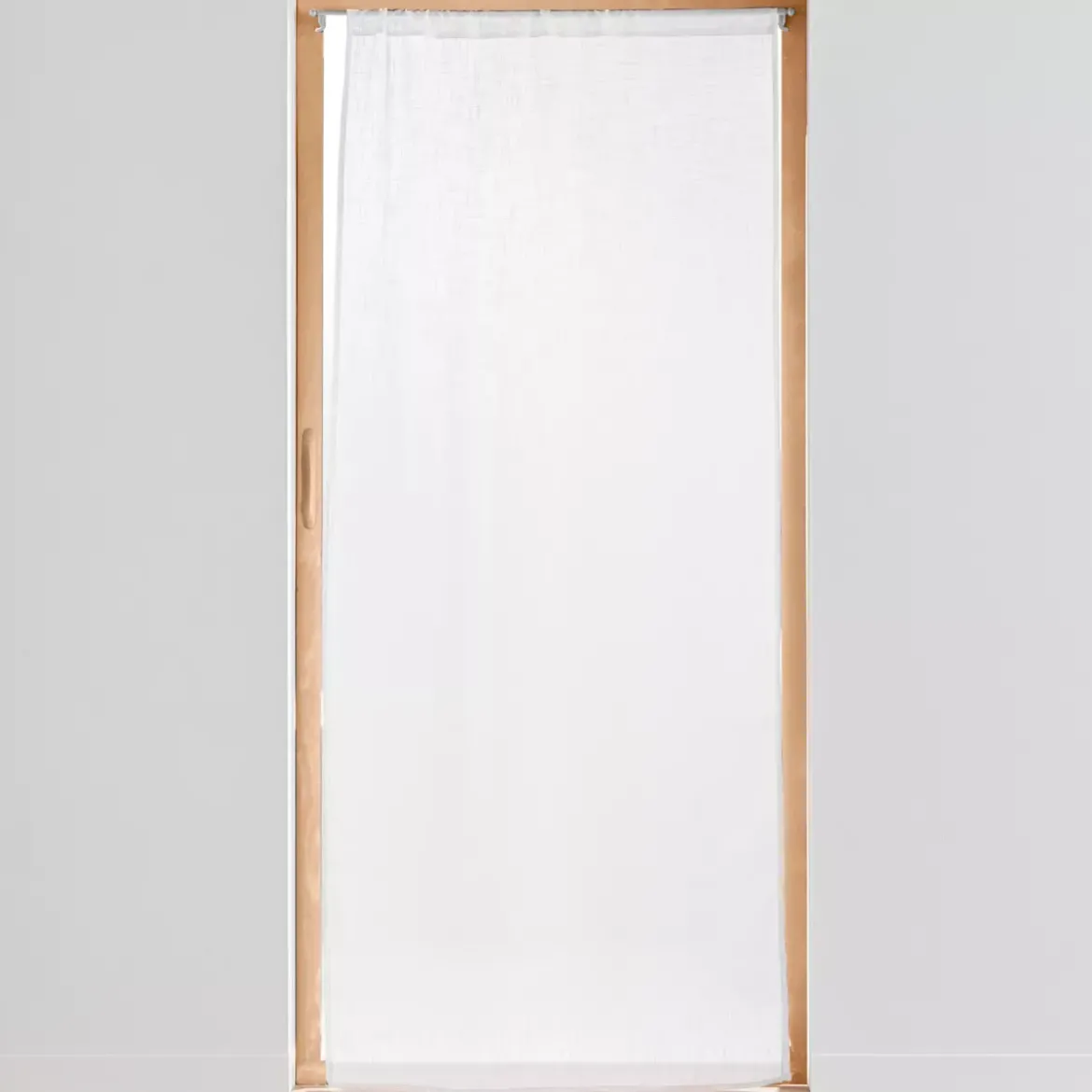 Tenda trasparente effetto lino tessuto passanti nascosti (90 x 200 cm) Haltona Bianco