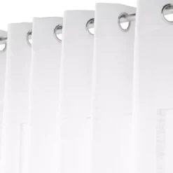 Tenda trasparente effetto lino passanti nascosti (400 x 240 cm) Haltona Bianco