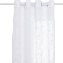 Tenda trasparente occhielli (140 x 240 cm) Flore Bianca