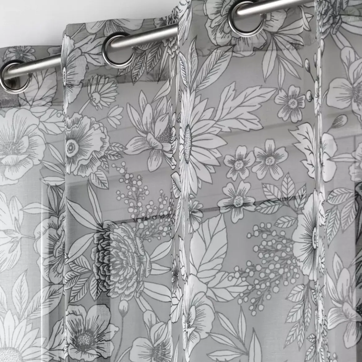 Tenda trasparente (140 x 240 cm) Milady Grigio