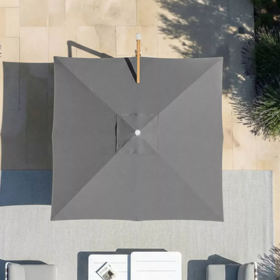 Tessuto per ombrellone decentrato (3 x 3 m) Elyra Antracite