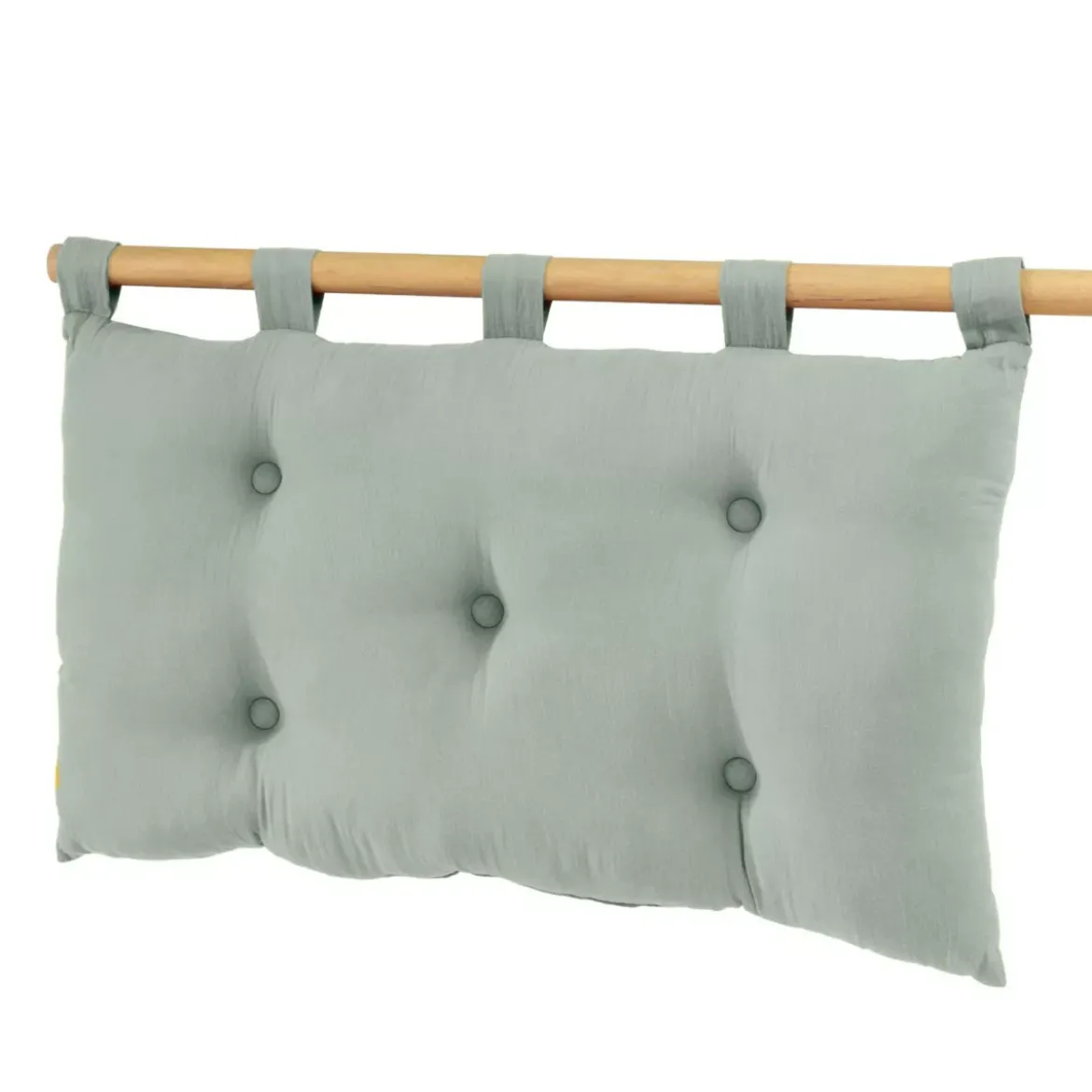 Testiera cuscino garza di cotone (80 x 50 cm) Gaïa Verde eucalipto