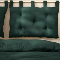 Testiera letto con cuscino garza di cotone (80 x 50 cm) Gaïa Verde abete