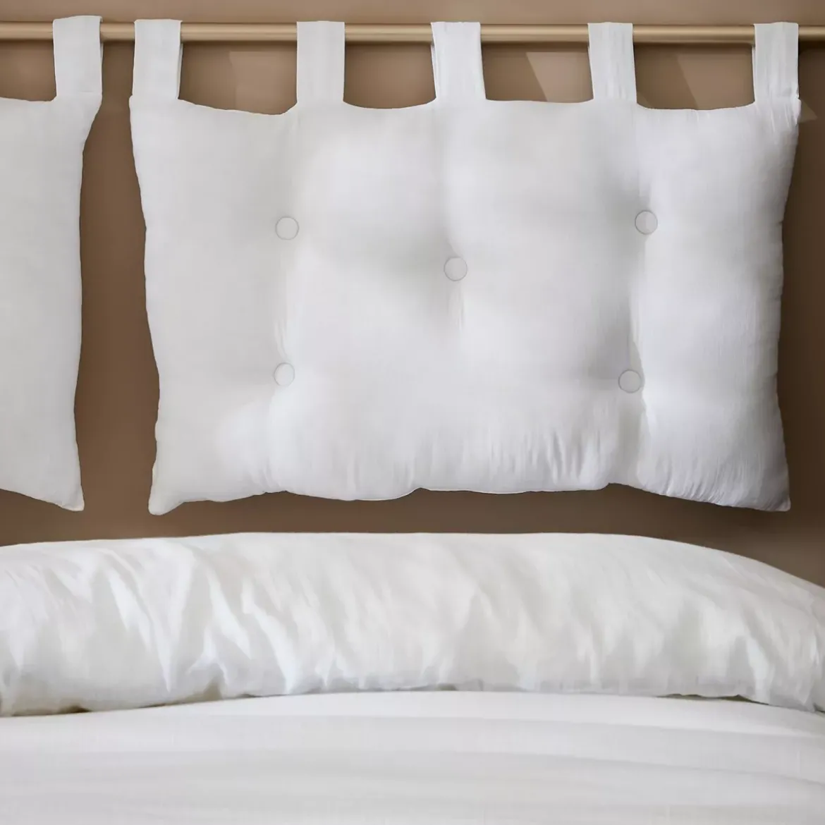Testiera letto garza di cotone (80 x 50 cm) Gaïa Bianco chantilly