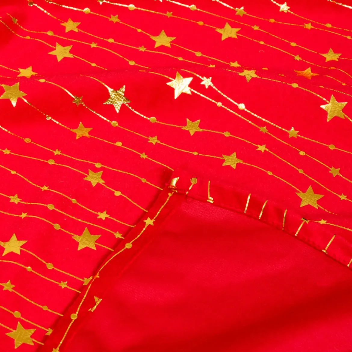 Tovaglia di Natale rettangolare (140 x 240 cm) Pioggia di stelle Rosso e dorato