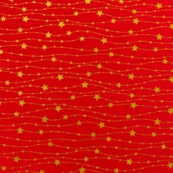 Tovaglia di Natale rettangolare (140 x 240 cm) Pioggia di stelle Rosso e dorato