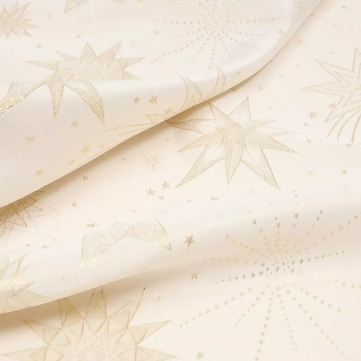 Tovaglia di Natale rettangolare (140 x 240 cm) Notte stellata Beige e dorato
